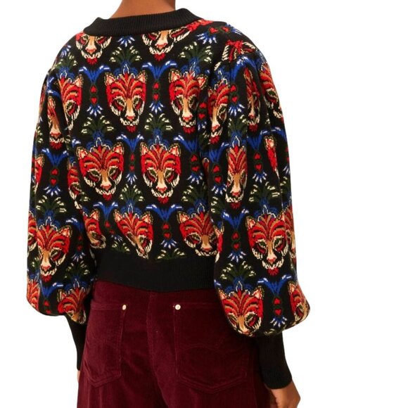 FARM Rio Black Boho Panther Cardigan New Year’s Eve Festive Season - Picture 3 of 16